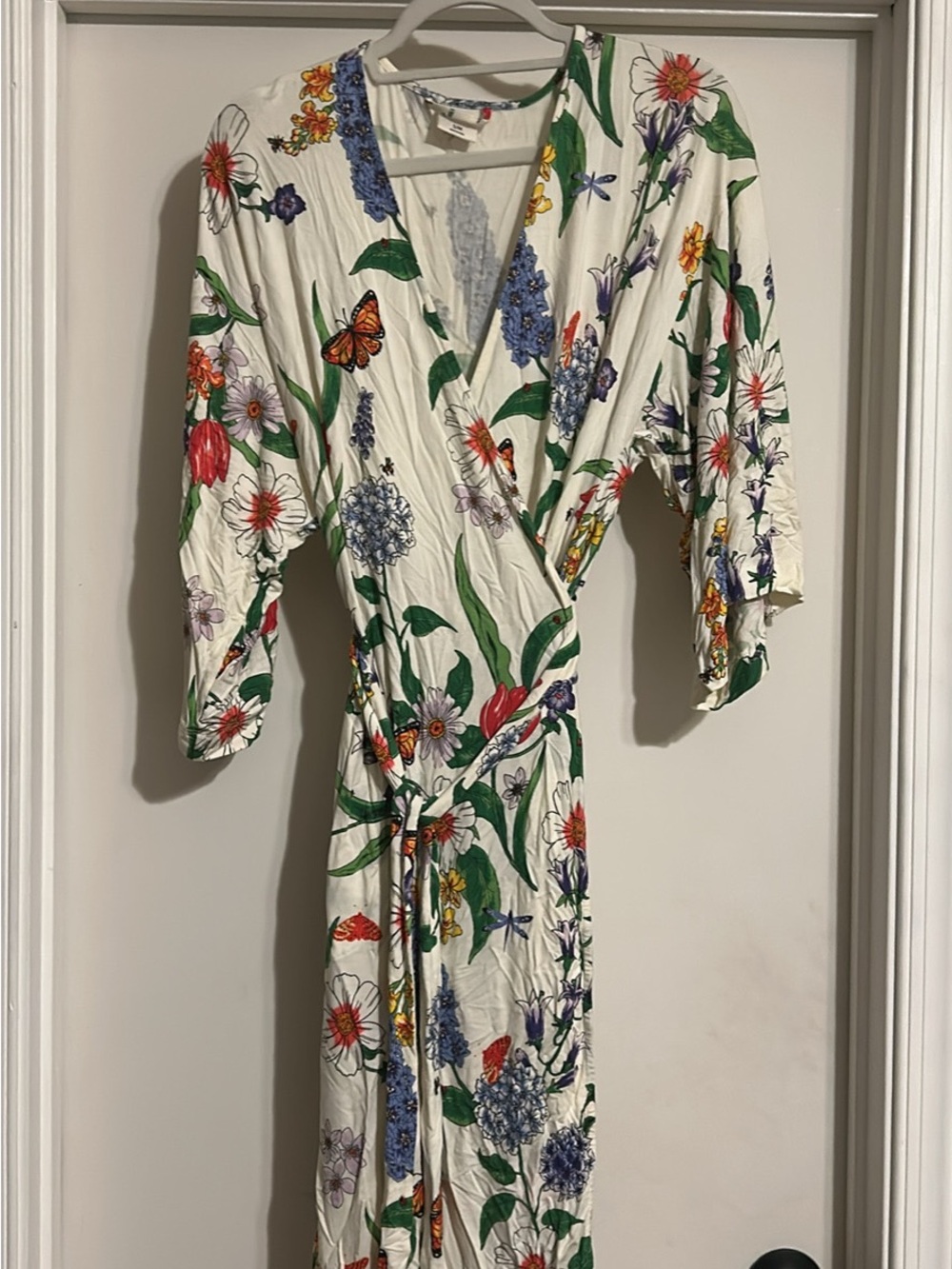 Soma Cream Floral-Print Dress with Multicolor Accents